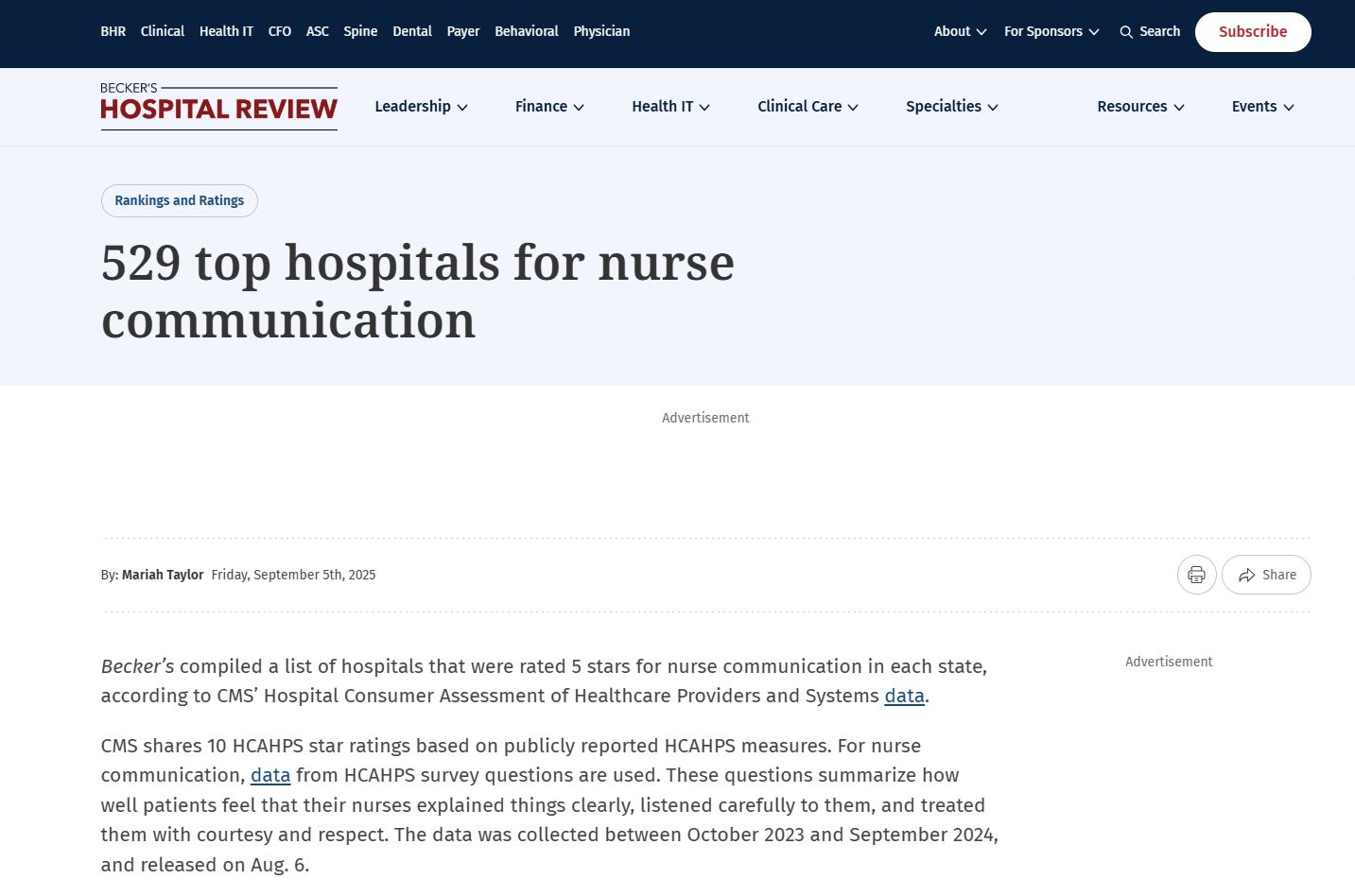 beckershospitalreview_529tophospitalsfornursecommunication